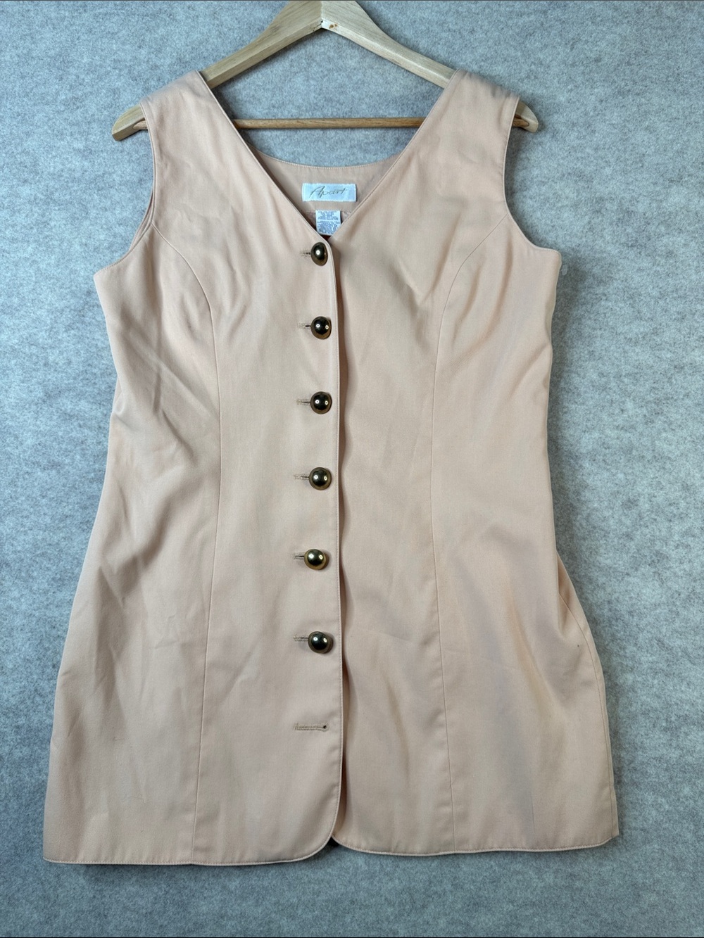 Tan Sleeveless Button-Up Top